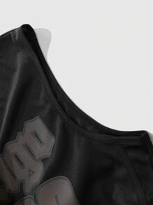 Manfinity Sporsity Camiseta sin mangas de cuello en V con estampado de letras casual para hombre Manfinity Sporsity, top de tirantes gráfico para hombre, regalo para el novio
