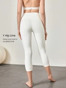 GLOWMODE 21 英寸 FeatherFit™ Core 交叉腰部运动紧身裤，内置防下蹲内衣，低冲击瑜伽工作室普拉提日常休闲装