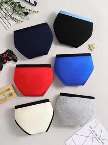 6pcs/Pack Boys Video Game Printed Breathable Cotton Briefs Underwear