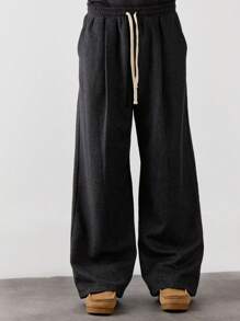 Musero 羊毛直筒裤 - 深灰色 - 查看 2