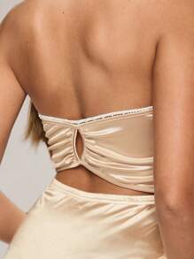 Glamine 女士迷你连衣裙 - 性感派对连衣裙，非常适合情人节、春假和大学生装迷你连衣裙、情人节、俱乐部连衣裙 - 香檳色 - 查看 7