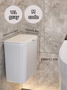 SHEIN 1 szt. 8L/12L kuchenny pojemnik na kompost, odpowiedni do blatu lub pod zlewem, wiszący mały kosz na śmieci z pokrywką, odpowiedni do szafki/łazienki/sypialni/biura/na kemping, można zainstalować wewnętrzny pojemnik na kompost