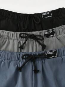 SHEIN Leap Crew 3pcs Teenboy's Loose Casual Woven Net Color Leg Binding Pants Three Pieces Set, Multi Colored Multi Piece Set, Buy One And Get Two Free, Three Pieces Suitable For Spring, Summer, Autumn, Winter Seasons - Multicolor - View 6