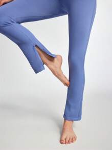 Lifespree Solid Color Casual Seamless High Elastic Sport Yoga Pants For Women