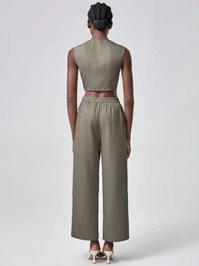 Lumivelle Women Single Breasted Vest And Pants Casual Suit