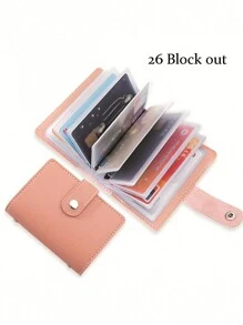 1 szt. Unisex Bank Card Bag z 24/26 plastikowymi wkładkami z guzikami, antykradzieżowa i antymagnetyczna torba do przechowywania certyfikatów bankowych, smukły portfel kieszonkowy, organizer na karty identyfikacyjne, wizytówki, łatwe sortowanie i oddzielanie różnych kart bankowych, karty VIP (dostępne w wielu kolorach), Boho Vibes - Czarne - Zobacz 7