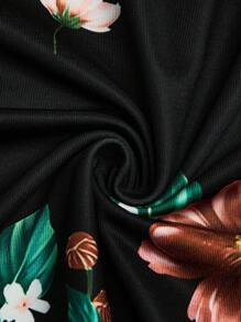 SHEIN Unity 大码优雅花卉印花绑带紧身衣搭配裹身裙 2 件套，修身款，适合夏季女士