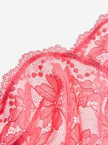 LUVLETTE 女士内衣休闲曲线半罩杯聚拢透气钢圈性感无衬里粉色蕾丝优雅网眼迷你文胸新娘内衣