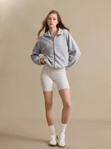 Jaqueta esportiva, moda minimalista casual para uso diário - Cinza - Ver 4