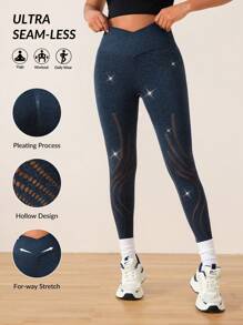 SHEIN Sports 女士不对称腰部休闲运动紧身裤