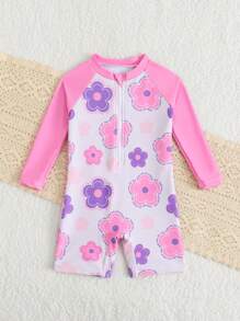 SHEIN Baby Girl Swimwear / Random Printed / One-Piece Swimsuit - Multicolor - View 5