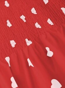 Sweetra Vestido corto de diario con estampado de corazón sencillo para mujer