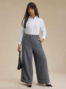 Forever 21 Quần nữ cỡ lớn/Xuân & Hè/Ngày lễ tình nhân/Thường ngày/Cổ điển/Quần xám - Xám - Xem 3