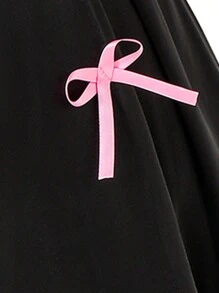 SHEIN Teens (Girls) Simple Elegant Dress With Bowknot Decor Bandeau Neckline