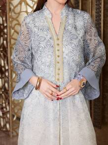 Al Najma Gaun Kasual Lengan Panjang Wanita Warna Polos Motif Patchwork, Gaya Minimalis - MultiWarna - View 7