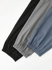 SHEIN Leap Crew 3pcs Teenboy's Loose Casual Woven Net Color Leg Binding Pants Three Pieces Set, Multi Colored Multi Piece Set, Buy One And Get Two Free, Three Pieces Suitable For Spring, Summer, Autumn, Winter Seasons - Multicolor - View 4