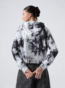LYSMO New York Graphic Tie-Dye Cropped Hoodie,Long Sleeve Tops Graduation,Back To School Outfits,Graduation,Teacher Outfits For Women,Back To School