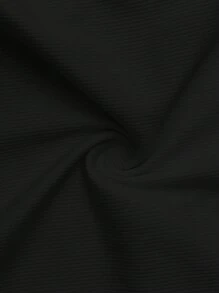 SHEIN CURVE+ 大码女式休闲百搭交叉无袖深 V 领罗纹针织吊带背心，白色 - 黑色 - 查看 4