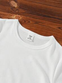 女婴休闲简约斋月云朵和月亮印花短袖 T 恤，适合夏季 - 彩色 - 查看 3