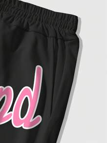 ROMWE MEN Street Life Set de 2 piezas de pantalón corto y top de cuello redondo con estampado gráfico para hombre