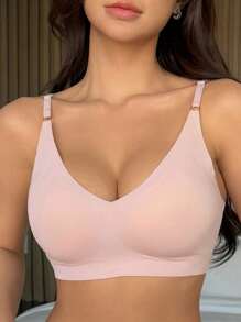 DAZY Wireless Padded Pushup Invisible Seamless Bra For Women Lingerie For Women - Pink - View 8