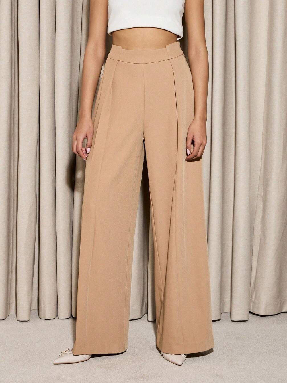 evening dress pants AiiRZ Wide Leg Dress Pants With Draped Tie Waist Detail Formal Evening Wear  Office Work Professional Business Attire High Waisted EleganceMISSGUIDED