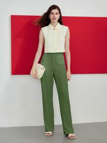 MOTF STUDIO TAILORED PRESS CREASE SUIT PANTS - Green - View 7