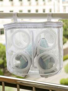 1pc Portable Shoes Washing Bag, Drying Bra Underwear Laundry Storage Bags, Foldable Mesh Laundry Bag, Washing Machine Shoes Storage Bag, Travel Portable Storage Bags, Anti-Deformation Protective Clothes Organizer