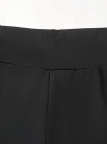 2pcs Set Casual All-Match Versatile Athletic Graceful Teenager Off Shoulder Short Fitted Top + High Waist Flared Pants Knit Suit