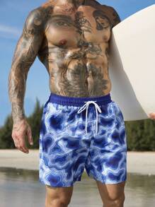 Surfspeed Men's All-Over Print Drawstring Waist Casual Beach Shorts Men Swim Trunks - Multicolor - View 8