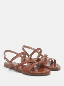 CUCCOO CURVES Sandalias planas de gran tamaño y ancho para mujer, de múltiples correas en estilo romano bohemio para playa y uso casual, con decoración de perlas