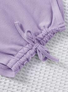 SHEIN 4pcs/Set Teen Girls' Casual Versatile Rib-Knit Solid Color Cropped Tank Top Tank Top For Spring