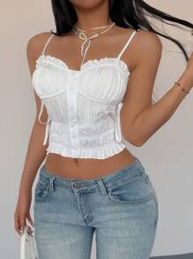 INAWLY Camiseta sin tirantes casual y de moda para uso diario de mujeres