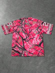 Manfinity EMRG Men's Letter And Branch Print Round Neck Short Sleeve Casual T-Shirt - Multicolor - View 2