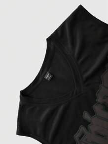 Manfinity Sporsity Camiseta sin mangas de cuello en V con estampado de letras casual para hombre Manfinity Sporsity, top de tirantes gráfico para hombre, regalo para el novio