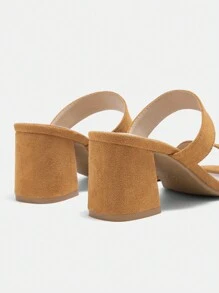 CUCCOO CURVES 大码女式宽版一脚蹬凉鞋，夏季露趾双带休闲/旅行/日常穿着 - 駝色 - 查看 7