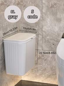 SHEIN 1 szt. 8L/12L kuchenny pojemnik na kompost, odpowiedni do blatu lub pod zlewem, wiszący mały kosz na śmieci z pokrywką, odpowiedni do szafki/łazienki/sypialni/biura/na kemping, można zainstalować wewnętrzny pojemnik na kompost