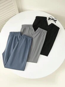 SHEIN Leap Crew 3pcs Teenboy's Loose Casual Woven Net Color Leg Binding Pants Three Pieces Set, Multi Colored Multi Piece Set, Buy One And Get Two Free, Three Pieces Suitable For Spring, Summer, Autumn, Winter Seasons - Multicolor - View 2