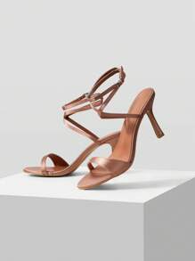 MOTF PREMIUM WOMEN'S MINIMALIST FASHION ANKLE STRAP HIGH HEEL SANDALS, SUMMER FOR CHRISTMAS - Bronze - View 9