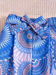 SHEIN 2pcs Tween Girl Plain Spaghetti Strap Camisole Top & Pants Set