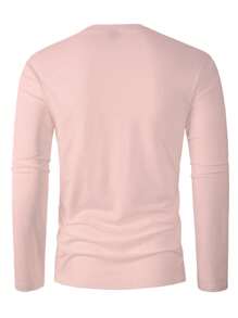 Manfinity Homme Heren Casual Eenvoudig Letter Print T-shirt met Lange Mouwen