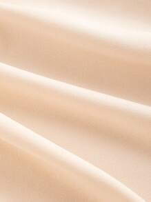 SHEIN MOD 露肩蝴蝶结领合腰喇叭下摆连衣裙 - 杏色 - 查看 4