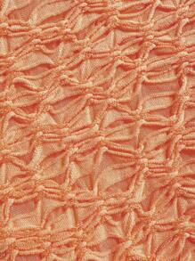 Soleia Women Holiday Orange Knit Textured Metal Decor Halter Tie Bikini Swimwear Set, For Summer Beach Vacation - Orange - View 6