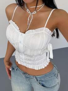 INAWLY Camiseta sin tirantes casual y de moda para uso diario de mujeres