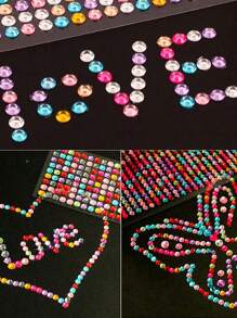 4536 Pieces 6mm Colorful Bling Rhinestone Sticker Sheet Gem Diamond Self Adhesive For Scrapbooking Embellishments And DIY Crafts,Wedding,Decor(9 Colors) - Multicolor - View 3
