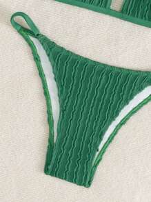Vivid Eden 1 conjunto Top y Bottom de Bikini con tirantes finos de un solo color para mujeres, para verano y vacaciones en la playa