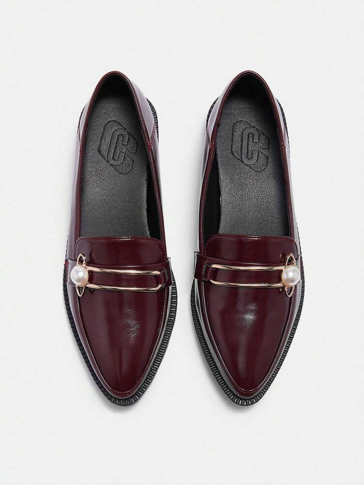 CUCCOO CURVES Plus Size Wide Fit Wedge Heel Platform Shoes, Pointed Toe Solid Black High Vamp Lace-Up British Style Shoes, Women Loafers