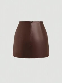 Sweetra Women's American Vintage Sexy Bodycon Solid Color Mini Skirt, Versatile For All Seasons