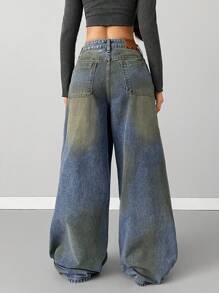 Coolane Dames Grunge Y2K Cargo Deconstructive Patchwork Jeans