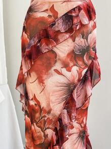 Soleia Women's Holiday Vintage Floral Print Ruffled Neck Layered Flounced Hem Sleeveless Long Dress,Dress For Women,Vacation Dress Women,Red Dress For Women,Birthday Dress For Women,Summer Dress For Women,Mardi Gras,Western Wear Woman,Mesh Dress,90s Clothes,Music Festival Outfit Women,Easter Dress Women,Graduation Dress,Vacation Outfits Women